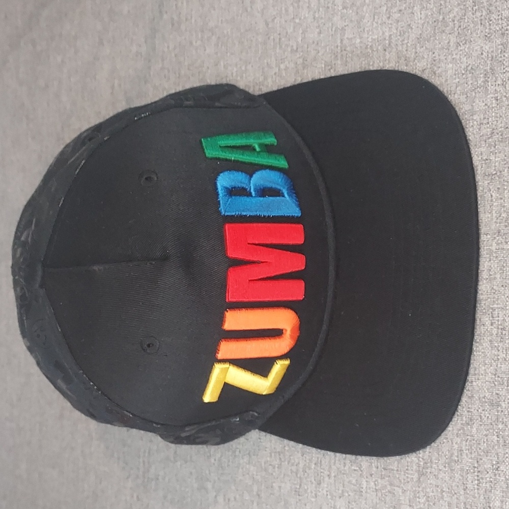 Zumba Wear Black w/ Colorful 3D Embroidered Lettering Varsity Snapback Hat O/S
